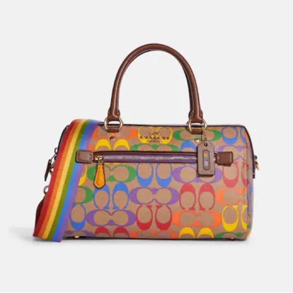 Rowan Satchel In Rainbow Signature Canvas